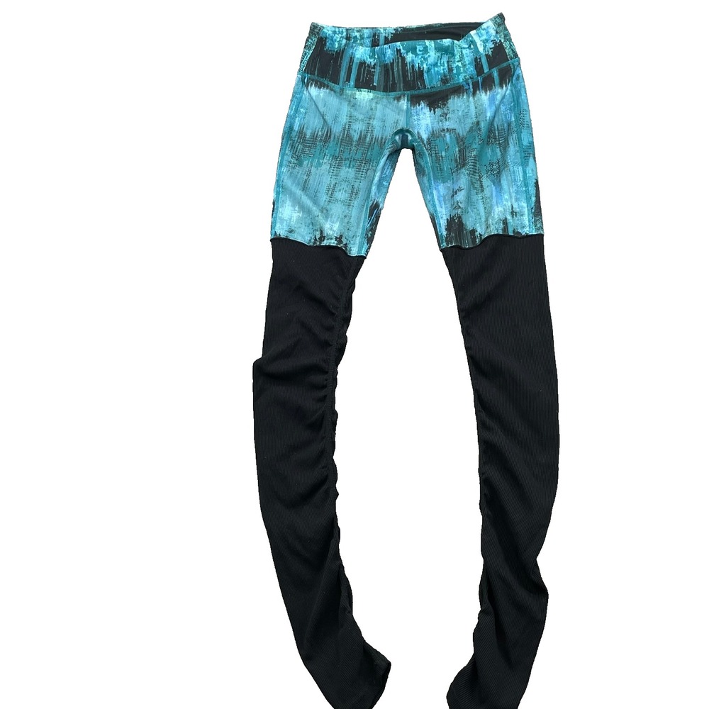 Alo Ruched Leggings Women‎ 8* Blue Pilates Yoga Training Sportswear Athleisure